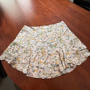 LC Lauren Conrad Floral Ruffle Skirt | Size XL | Boho Daisy Print Skirt